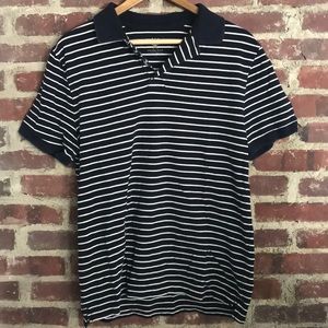 J. Crew Navy and White Striped Polo Shirt